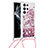 Custodia Silicone Gel Morbida Fantasia Modello Cover Y03B per Samsung Galaxy S21 Ultra 5G Oro Rosa