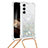 Custodia Silicone Gel Morbida Fantasia Modello Cover Y03B per Samsung Galaxy S24 5G Argento