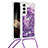 Custodia Silicone Gel Morbida Fantasia Modello Cover Y03B per Samsung Galaxy S24 5G Viola