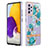 Custodia Silicone Gel Morbida Fantasia Modello Cover Y06B per Samsung Galaxy A72 4G Ciano
