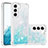 Custodia Silicone Gel Morbida Fantasia Modello Cover Y06B per Samsung Galaxy S21 FE 5G Ciano