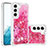Custodia Silicone Gel Morbida Fantasia Modello Cover Y06B per Samsung Galaxy S21 FE 5G Rosa Caldo