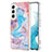 Custodia Silicone Gel Morbida Fantasia Modello Cover Y10B per Samsung Galaxy S22 5G Blu