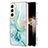 Custodia Silicone Gel Morbida Fantasia Modello Cover Y11B per Samsung Galaxy S24 5G Verde