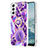 Custodia Silicone Gel Morbida Fantasia Modello Cover Y13B per Samsung Galaxy S21 FE 5G Viola