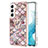 Custodia Silicone Gel Morbida Fantasia Modello Cover Y15B per Samsung Galaxy S21 5G Marrone