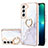 Custodia Silicone Gel Morbida Fantasia Modello Cover Y16B per Samsung Galaxy S22 Plus 5G Bianco