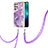 Custodia Silicone Gel Morbida Fantasia Modello Cover Y21B per Samsung Galaxy S22 Ultra 5G Viola