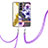 Custodia Silicone Gel Morbida Fantasia Modello Cover Y22B per Samsung Galaxy S21 Plus 5G Viola