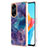 Custodia Silicone Gel Morbida Fantasia Modello Cover YB1 per Oppo A98 5G Viola