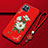 Custodia Silicone Gel Morbida Fiori Cover A01 per Oppo Reno4 SE 5G Rosso