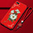 Custodia Silicone Gel Morbida Fiori Cover M02 per Oppo K1 Rosso