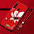 Custodia Silicone Gel Morbida Fiori Cover per Huawei Nova 5i Rosso Rosa