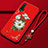 Custodia Silicone Gel Morbida Fiori Cover per Huawei Nova 6 Rosso
