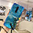 Custodia Silicone Gel Morbida Fiori Cover per OnePlus 7T Pro Blu