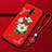 Custodia Silicone Gel Morbida Fiori Cover per Oppo A11 Rosso