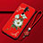 Custodia Silicone Gel Morbida Fiori Cover per Oppo A11X Rosso