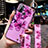 Custodia Silicone Gel Morbida Fiori Cover per Oppo A53s Viola