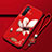 Custodia Silicone Gel Morbida Fiori Cover per Oppo Reno3 Rosso Rosa