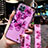 Custodia Silicone Gel Morbida Fiori Cover per Oppo Reno4 SE 5G Viola