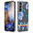 Custodia Silicone Gel Morbida Fiori Cover per Samsung Galaxy S21 5G Blu