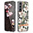 Custodia Silicone Gel Morbida Fiori Cover per Samsung Galaxy S22 5G Bianco