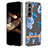 Custodia Silicone Gel Morbida Fiori Cover per Samsung Galaxy S24 5G Blu