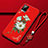 Custodia Silicone Gel Morbida Fiori Cover per Vivo V20 Pro 5G Rosso