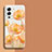 Custodia Silicone Gel Morbida Fiori Cover per Vivo V25 Pro 5G Arancione