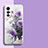 Custodia Silicone Gel Morbida Fiori Cover per Vivo X70 5G Viola