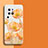 Custodia Silicone Gel Morbida Fiori Cover per Vivo X80 Pro 5G Arancione