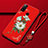 Custodia Silicone Gel Morbida Fiori Cover S01 per Huawei Honor Play4T Rosso