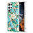 Custodia Silicone Gel Morbida Fiori Cover S01 per Samsung Galaxy S22 Ultra 5G Verde