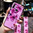 Custodia Silicone Gel Morbida Fiori Cover S02 per Huawei Enjoy 10 Plus Viola