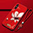 Custodia Silicone Gel Morbida Fiori Cover S02 per Huawei Enjoy 10e Rosso Rosa