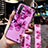 Custodia Silicone Gel Morbida Fiori Cover S02 per Oppo K5 Viola