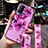 Custodia Silicone Gel Morbida Fiori Cover S02 per Vivo X60 Pro 5G Viola