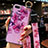 Custodia Silicone Gel Morbida Fiori Cover S04 per Oppo K1 Viola