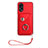 Custodia Silicone Morbida In Pelle Cover BF1 per Oppo A18 Rosso
