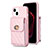 Custodia Silicone Morbida In Pelle Cover BF2 per Apple iPhone 15 Oro Rosa