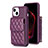 Custodia Silicone Morbida In Pelle Cover BF3 per Apple iPhone 14 Viola