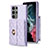 Custodia Silicone Morbida In Pelle Cover BF3 per Samsung Galaxy S22 Ultra 5G Lavanda