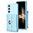 Custodia Silicone Morbida In Pelle Cover BF3 per Samsung Galaxy S24 Plus 5G Azzurro