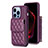 Custodia Silicone Morbida In Pelle Cover BF4 per Apple iPhone 13 Pro Viola