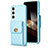 Custodia Silicone Morbida In Pelle Cover BF4 per Samsung Galaxy S24 5G Azzurro