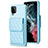 Custodia Silicone Morbida In Pelle Cover BF6 per Samsung Galaxy A12 5G Cielo Blu