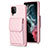 Custodia Silicone Morbida In Pelle Cover BF6 per Samsung Galaxy A12 Nacho Oro Rosa