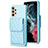 Custodia Silicone Morbida In Pelle Cover BF6 per Samsung Galaxy A13 4G Cielo Blu