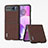 Custodia Silicone Morbida In Pelle Cover BH4 per Motorola Moto Razr 40 5G Marrone