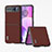 Custodia Silicone Morbida In Pelle Cover BH5 per Motorola Moto Razr 40 5G Marrone